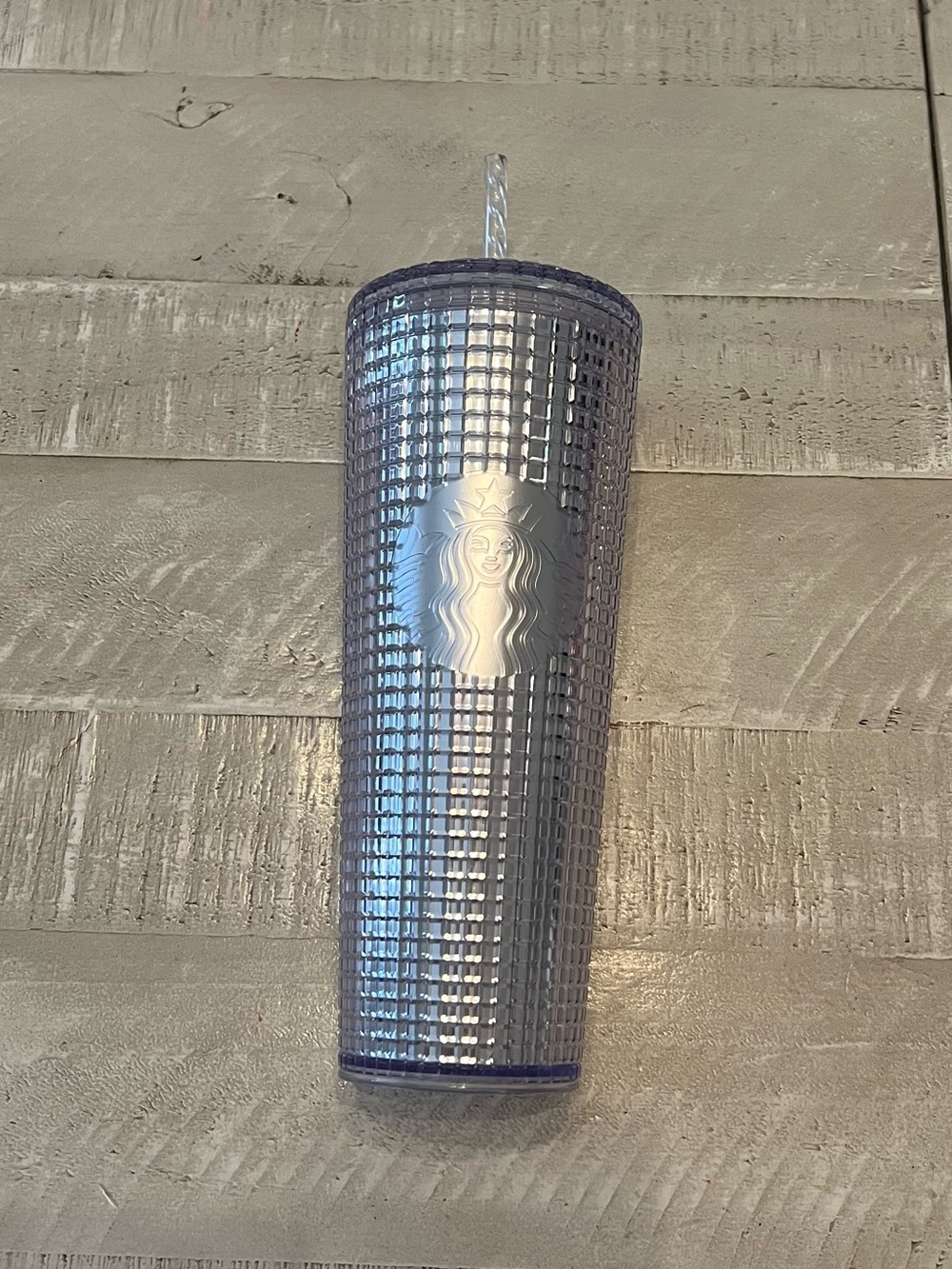 Starbucks Metallic Silver Textured Tumbler